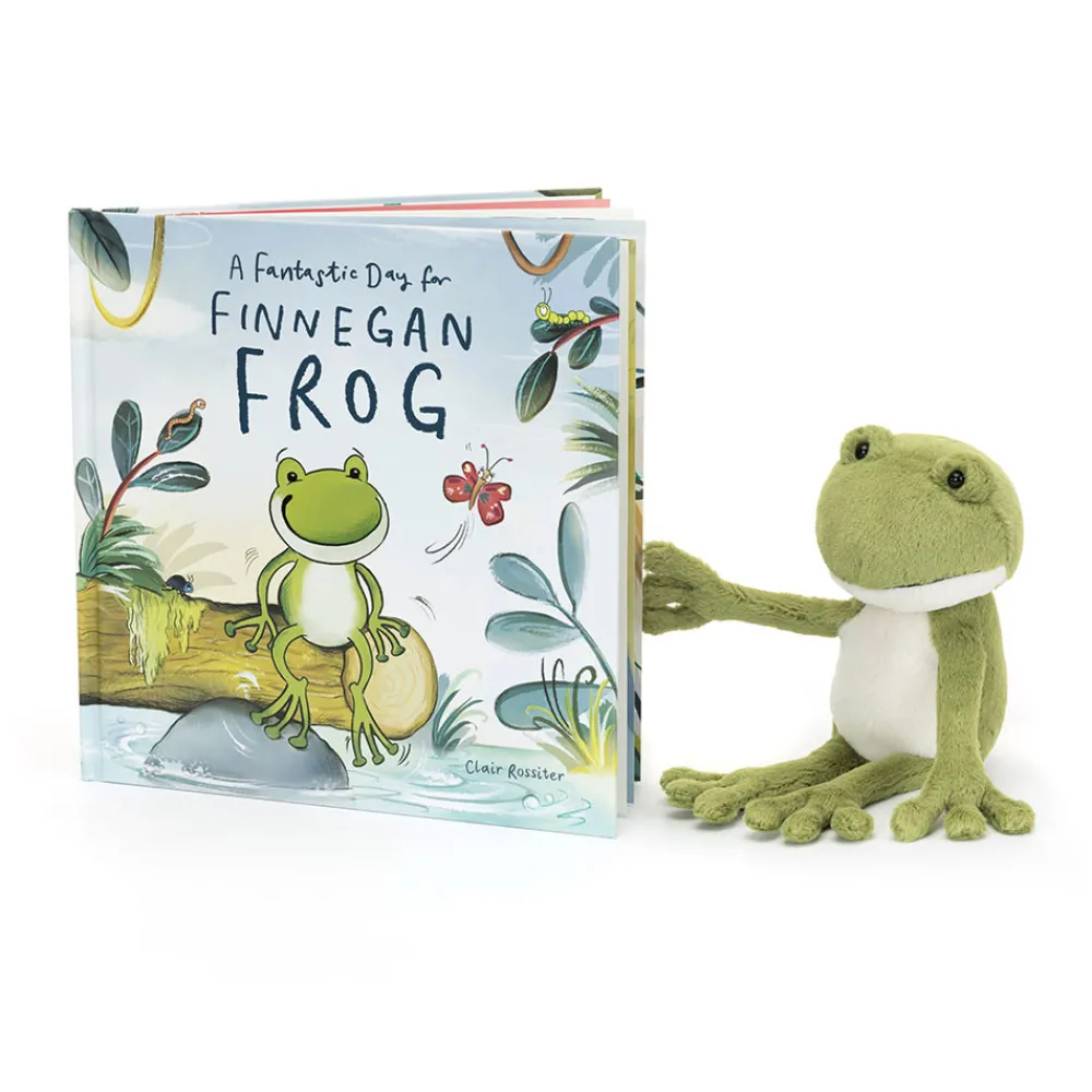 Jellycat A Fantastic Day for Finnegan Frog Book and Finnegan Frog