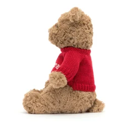 Jellycat Bartholomew Bear with Personalised Red Jumper