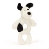 Jellycat Bashful Black & Cream Puppy Ring Rattle