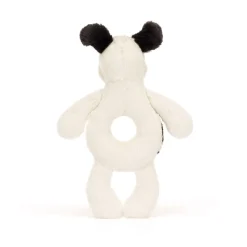 Jellycat Bashful Black & Cream Puppy Ring Rattle