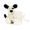 Jellycat Bashful Black & Cream Puppy Soother