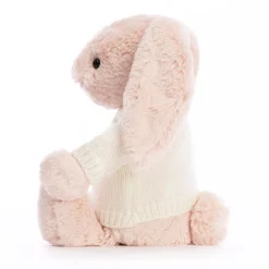 Jellycat Bashful Blush Bunny with Personalised Cream Jumper