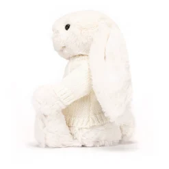 Jellycat Bashful Cream Bunny with Personalised Cream Jumper