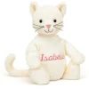 Jellycat Bashful Cream Kitten with Personalised Cream Jumper