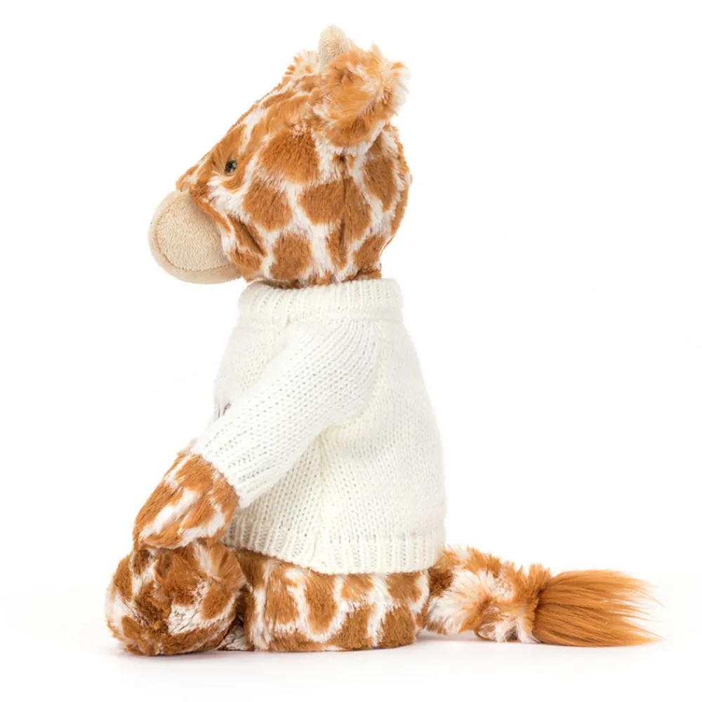 Jellycat Bashful Giraffe with Personalised Cream Jumper