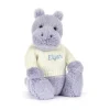 Jellycat Bashful Hippo with Personalised Cream Jumper