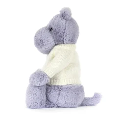 Jellycat Bashful Hippo with Personalised Cream Jumper