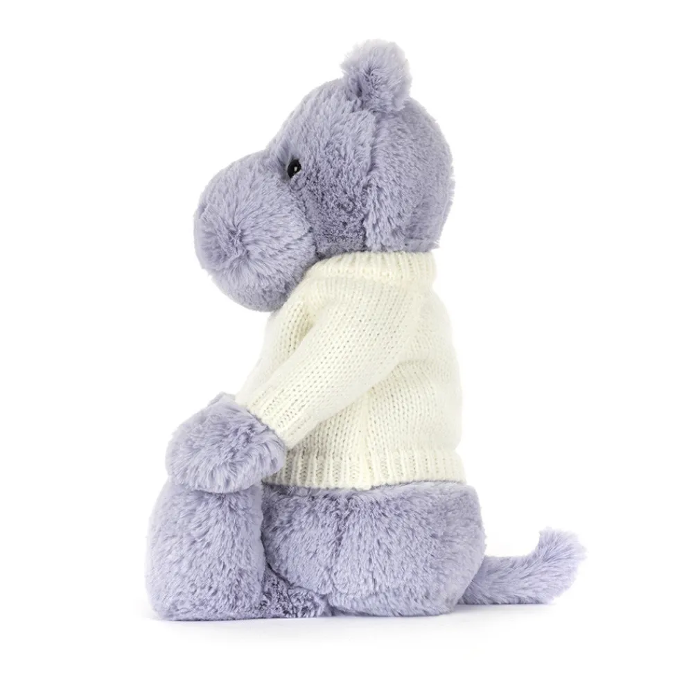 Jellycat Bashful Hippo with Personalised Cream Jumper