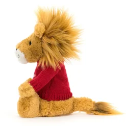 Jellycat Bashful Lion with Personalised Red Jumper