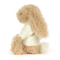 Jellycat Bashful Luxe Bunny Curly with Personalised Cream Jumper