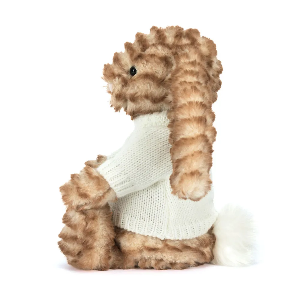 Jellycat Bashful Luxe Bunny Juniper with Personalised Cream Jumper