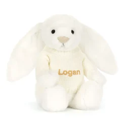 Jellycat Bashful Luxe Bunny Luna with Personalised Cream Jumper