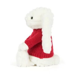 Jellycat Bashful Luxe Bunny Nimbus with Personalised Red Jumper