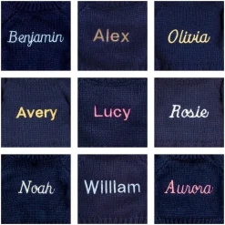 Jellycat Bashful Luxe Bunny Rosa with Personalised Navy Jumper