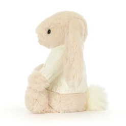 Jellycat Bashful Luxe Bunny Willow with Personalised Cream Jumper