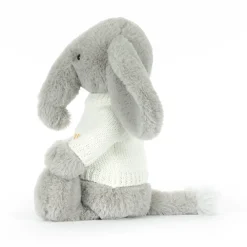 Jellycat Bashful Luxe Elephant Thuddeus with Personalised Cream Jumper