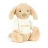 Jellycat Bashful Luxe Puppy Orlando with Personalised Cream Jumper