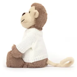 Jellycat Bashful Monkey with Personalised Cream Jumper
