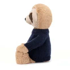 Jellycat Bashful Sloth with Personalised Navy Jumper