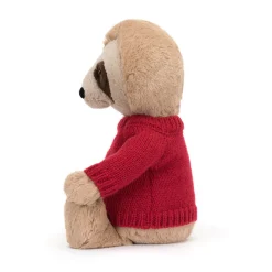 Jellycat Bashful Sloth with Personalised Red Jumper