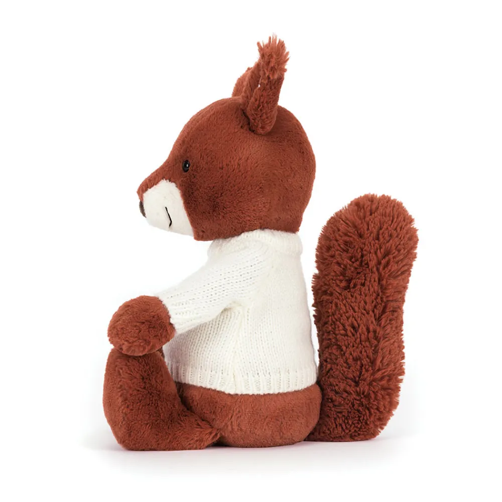 Jellycat Bashful Squirrel with Personalised Cream Jumper
