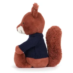 Jellycat Bashful Squirrel with Personalised Navy Jumper