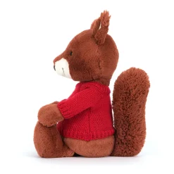 Jellycat Bashful Squirrel with Personalised Red Jumper