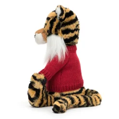 Jellycat Bashful Tiger with Personalised Red Jumper