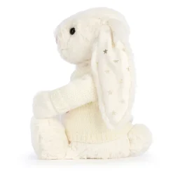 Jellycat Bashful Twinkle Bunny with Personalised Cream Jumper