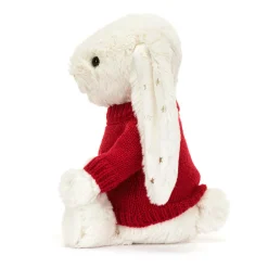 Jellycat Bashful Twinkle Bunny with Personalised Red Jumper