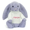 Jellycat Bashful Viola Bunny with Personalised Cream Jumper