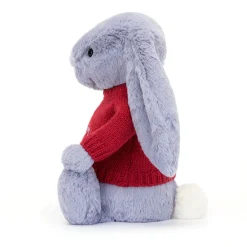 Jellycat Bashful Viola Bunny with Personalised Red Jumper