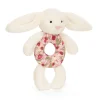 Jellycat Blossom Cream Bunny 'Berry' Ring Rattle