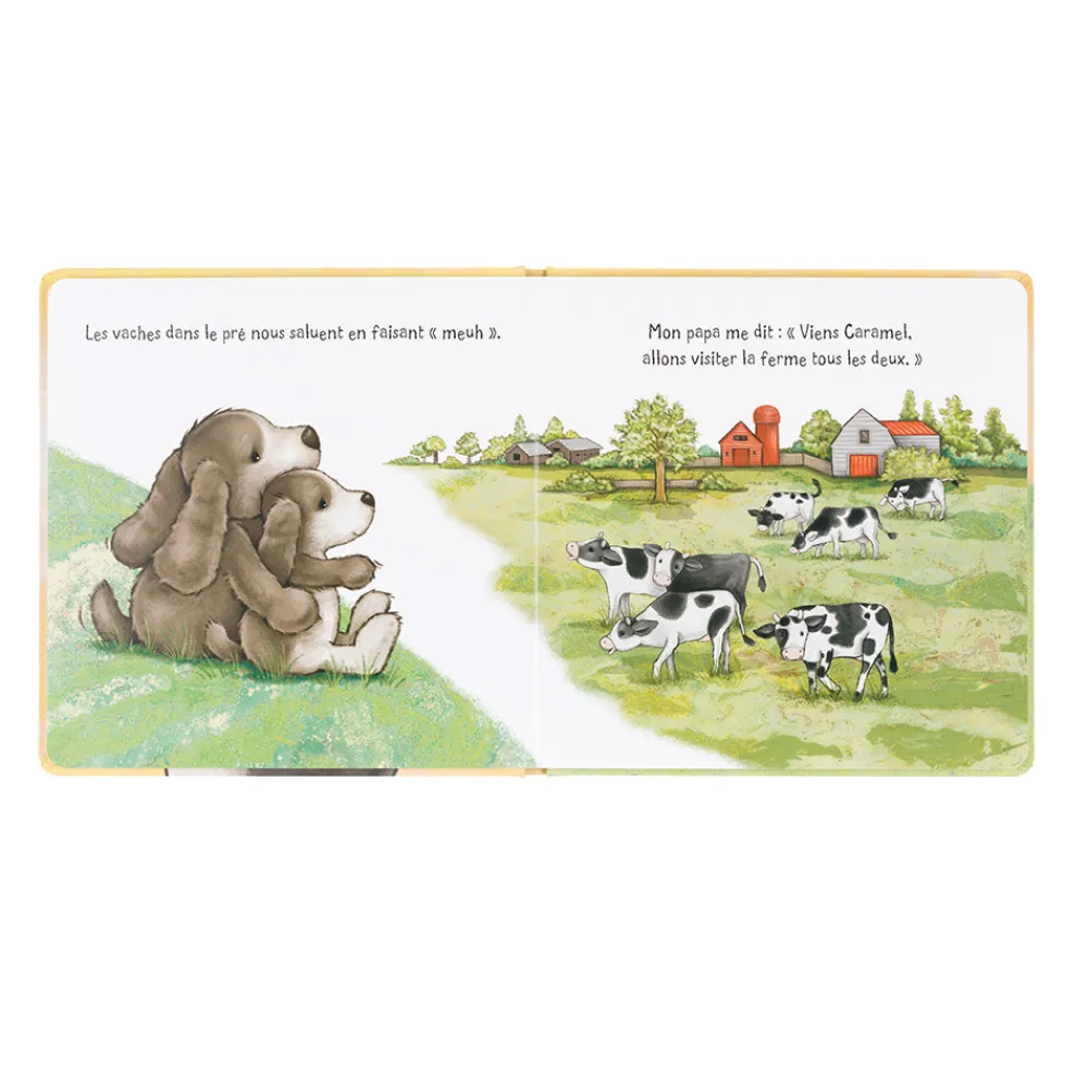 Jellycat Caramel Le Toutou Timide Et Son Papa Livre