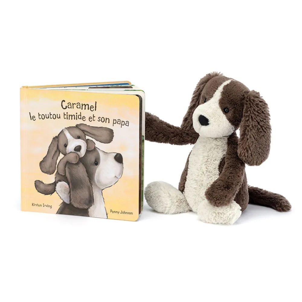Jellycat Caramel Le Toutou Timide Et Son Papa & Bashful Fudge Puppy Medium