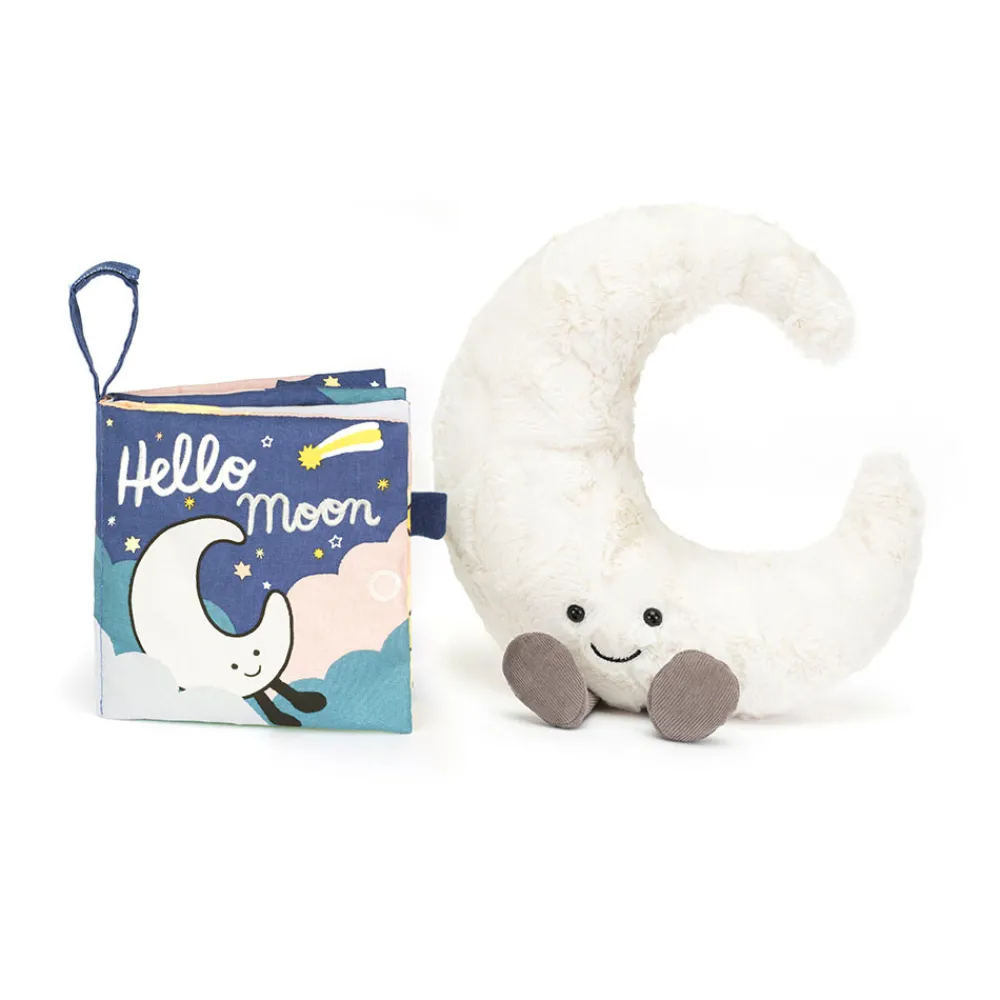 Jellycat Hello Moon Fabric Book and Amuseables Moon Medium