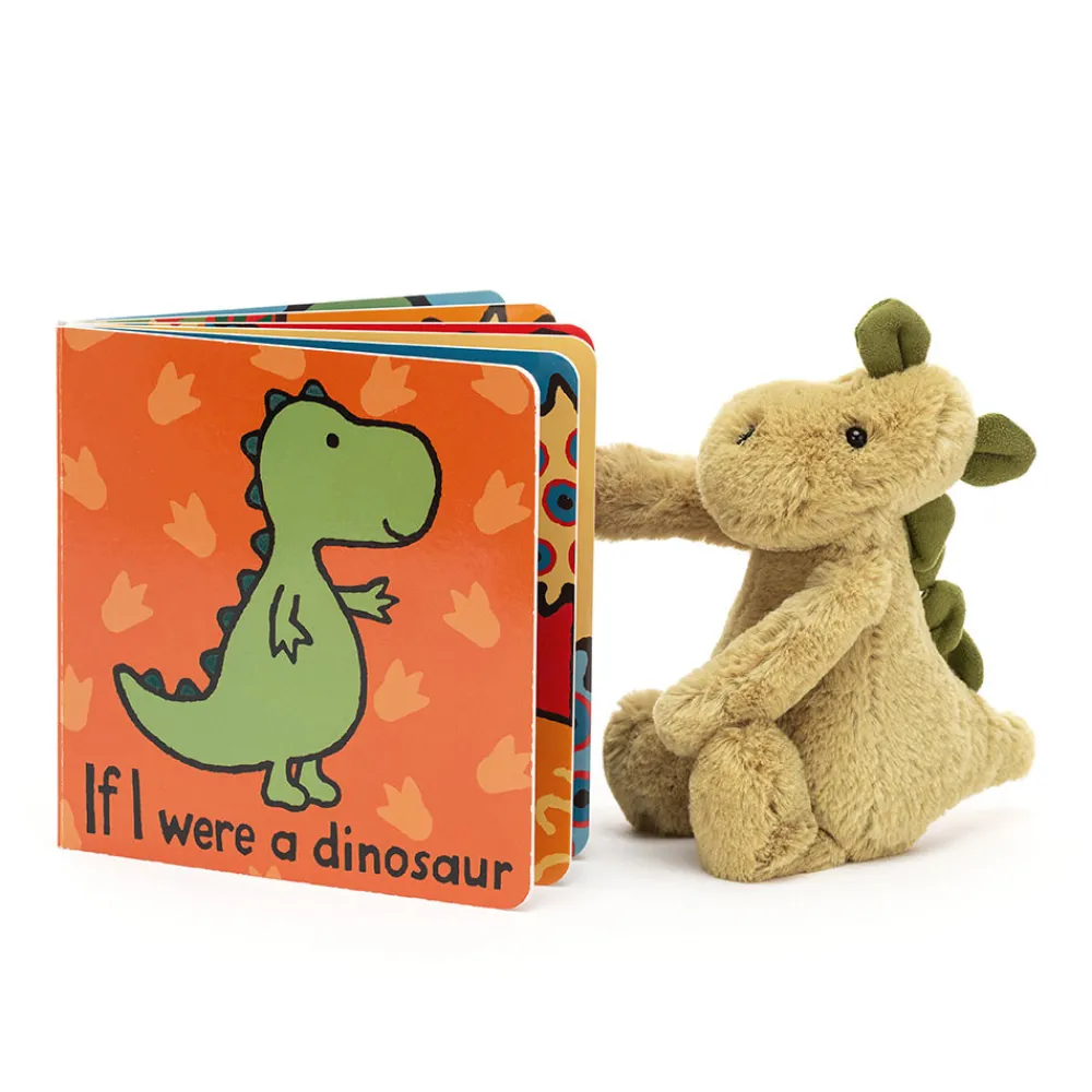 Jellycat If I Were A Dinosaur Book and Bashful Dino Small