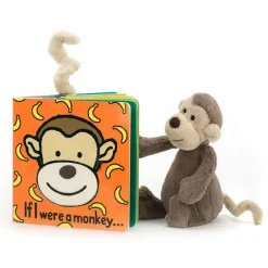 Jellycat If I Were A Monkey Book and Bashful Monkey Small