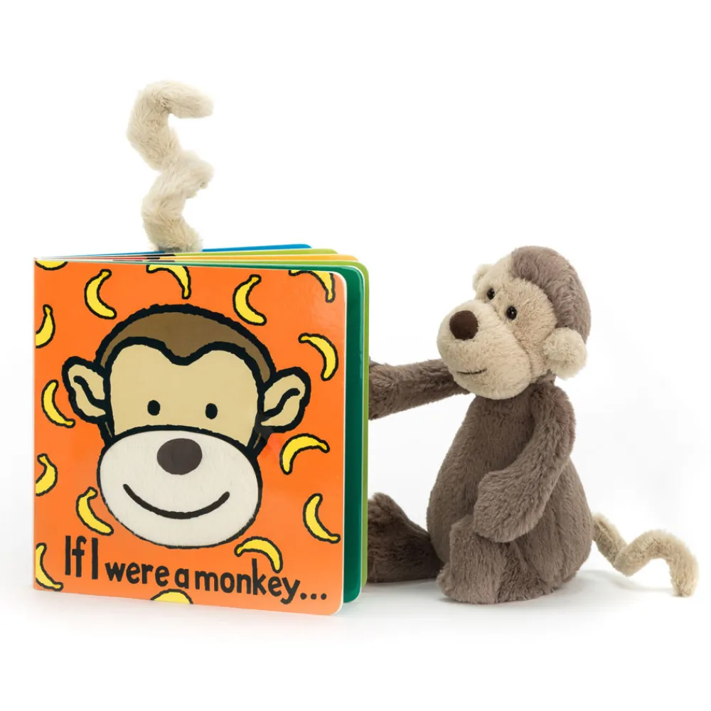 Jellycat If I Were A Monkey Book and Bashful Monkey Small
