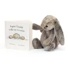 Jellycat Lapin Timide Veille Sur Tes Nuits and Bashful Cottontail Bunny Medium