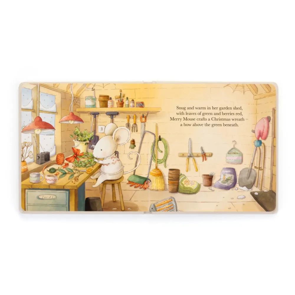 Jellycat Merry Mouse's Christmas Eve Book and Merry Mouse