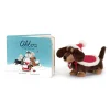 Jellycat Otto's Snowy Christmas Book and Winter Warmer Otto Sausage Dog