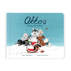 Jellycat Otto's Snowy Christmas Book and Winter Warmer Otto Sausage Dog