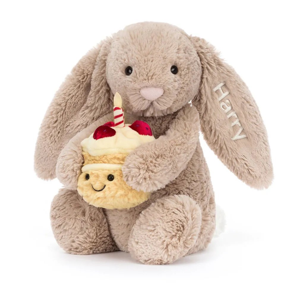 Jellycat Personalised Bashful Beige Bunny 'Birthday'