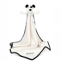 Jellycat Personalised Bashful Black & Cream Puppy Blankie
