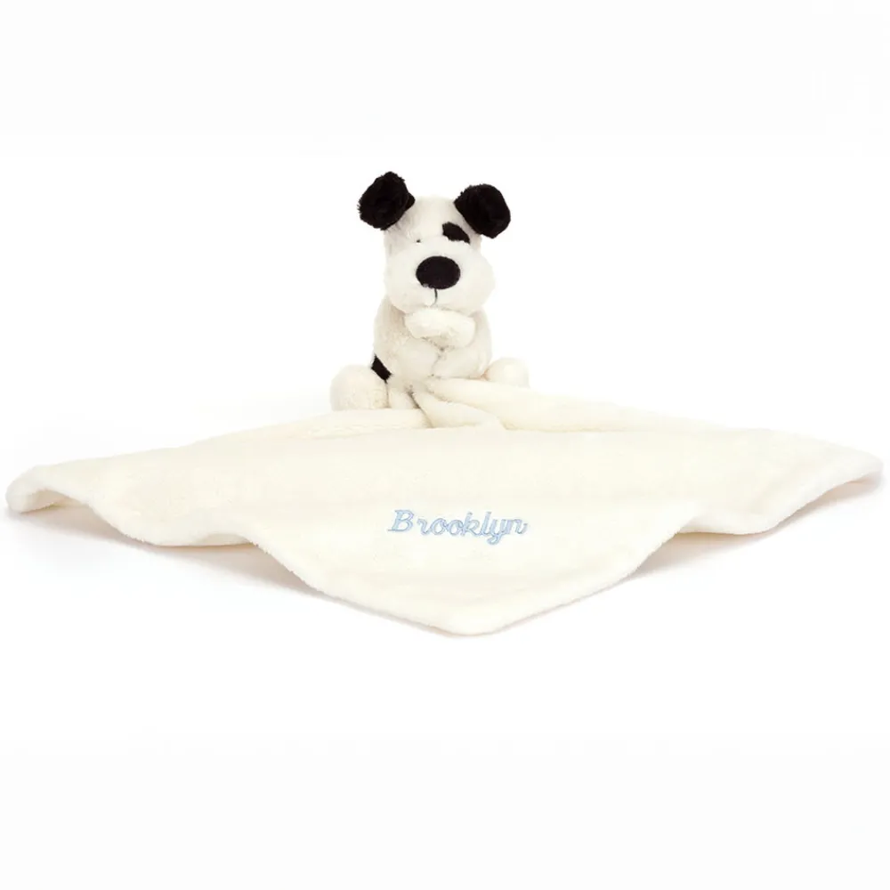 Jellycat Personalised Bashful Black & Cream Puppy Soother