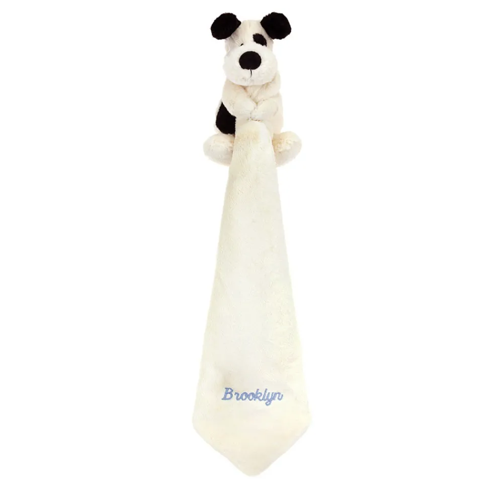 Jellycat Personalised Bashful Black & Cream Puppy Soother