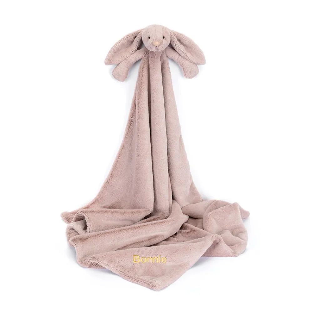Jellycat Personalised Bashful Luxe Bunny Rosa Blankie