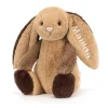 Jellycat Personalised Bashful Patchwork Brown Bunny Original