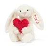 Jellycat Personalised Bashful Red Love Heart Bunny Medium